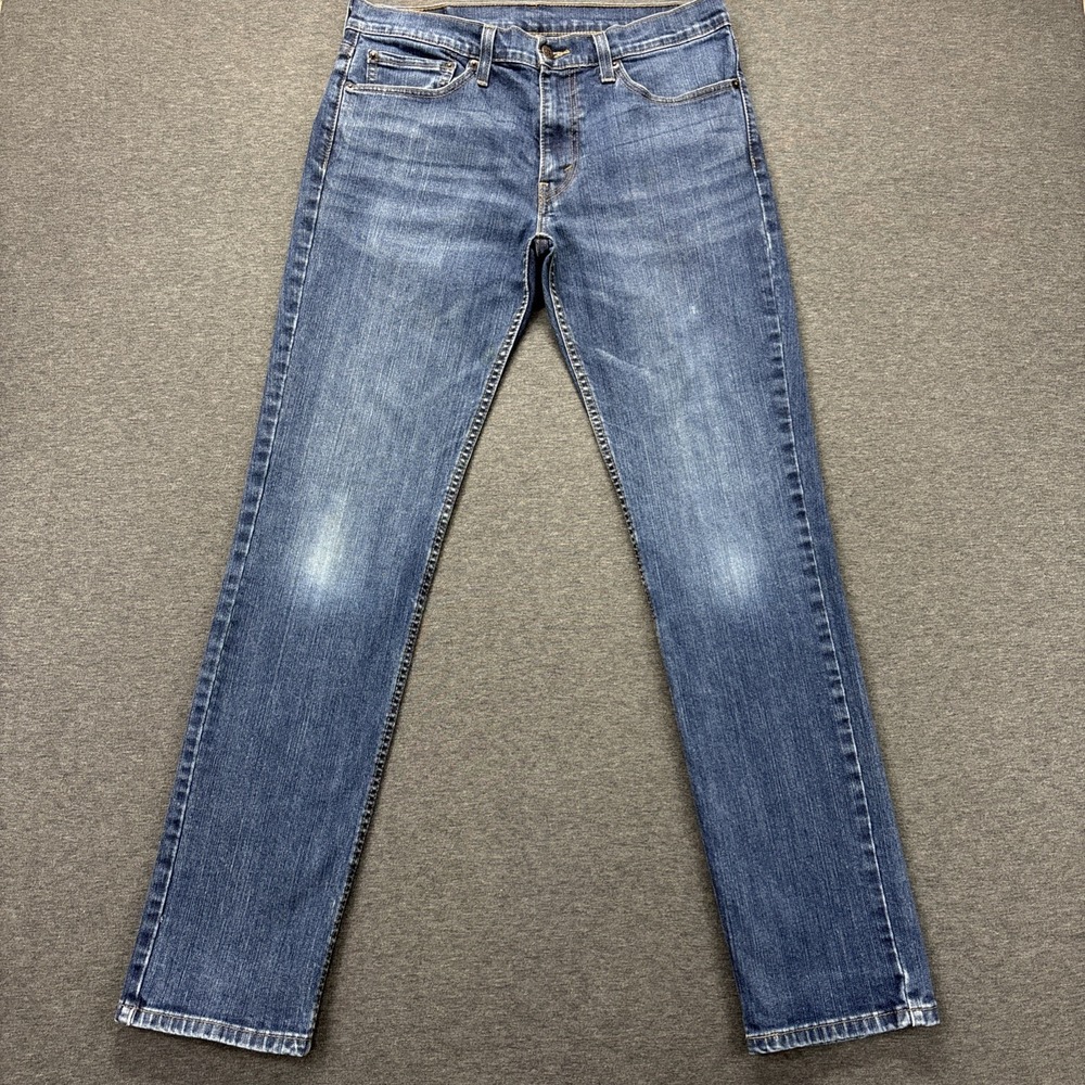 Levi's 511 Jeans Mens 34x32 TAG- 34x34 Blue Dark Wash Stretch Denim Faded Work
